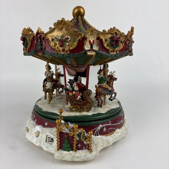 Hawthorne Village “Merry Go Christmas Carousel” 79826 Retired Rotating Figure - Picture 4 of 7